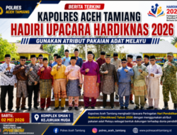 KAPOLRES ACEH TAMIANG HADIRI UPACARA HARDIKNAS, GUNAKAN ATRIBUT PAKAIAN ADAT MELAYU 