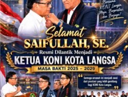 Resmi Dilantik, Ketua KONI Kota Langsa Tegaskan Komitmen Bangkitkan Prestasi Olahraga