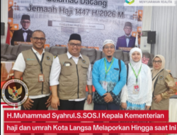 H.Muhammad Syahrul.S.SOS.I Kepala Kemenhaj Kota Langsa   Melaporkan   Hingga saat Ini Seluruh Jemaah Haji Asal Kota Langsa Berada Dalam Keadaan Baik