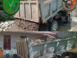 Satgas TMMD 129 Dorong Material Pasir untuk Percepat Pembangunan MCK Dayah