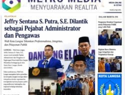 Wali Kota Langsa Jeffry Sentana S. Putra, S.E , Lantik Pejabat Administrator dan Pengawas,