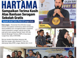 Camat Langsa Kota Hartama Sampaikan ucapan  Terima Kasih Ke Pada Pak Wali Kota Langsa Atas Bantuan Seragam Sekolah Gratis kepada Anak Yatim Piatu di Langsa Kota