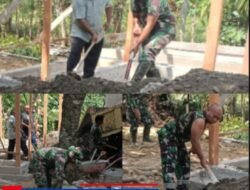 Bahu Membahu Membangun Rumah Tidak Layak Huni, Satgas TMMD Ke-129 Pidie, Dorong Cepat Tuntas RTLH
