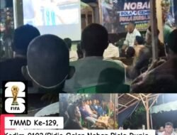Di Lokasi TMMD Ke-129, Kodim 0102/Pidie Gelar Nobar Piala Dunia, Hadirkan Kebahagiaan Hingga Pelosok Desa