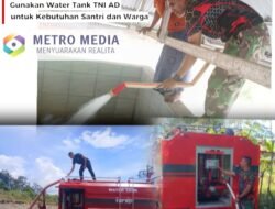 Suplai Air Bersih Gunakan Water Tank TNI AD untuk Kebutuhan Santri dan Warga