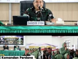 Jam Komandan Perdana bersama prajurit jajaran Kodim 0104/Aceh Timur dan anggota Persit Kartika Chandra Kirana