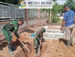 Satgas TMMD 129 Kodim 0102/Pidie Gali Septic Tank untuk Bangun MCK di TPU Blang Cot