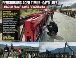 Jembatan Bailey Penghubung Aceh Timur–Gayo Lues Masuki Tahap Akhir Pengerjaan