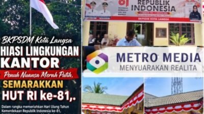 HUT RI ke-81, BKPSDM Kota Langsa Hiasi Lingkungan Kantor Penuh Nuansa Merah Putih, 