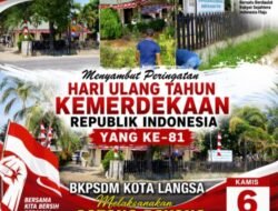 Sambut HUT RI ke-81, Bkpsdm Kota Langsa Melaksanakan Gotong Royong