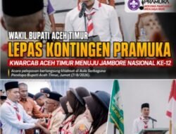 Wakil Bupati Aceh Timur Lepas Kontingen Pramuka Kwarcab Aceh Timur Menuju Jambore Nasional ke-12