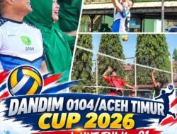 HUT TNI Ke-81, Dandim 0104/Aceh Timur Resmi Buka Turnamen Bola Voli Dandim Cup 2026
