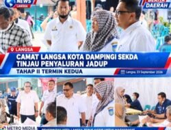 Jadup Tahap II Termin Kedua Cair, Camat Langsa Kota Hartama, S.STP. Dampingi Sekda Tinjau Penyaluran Di Kantor Pos