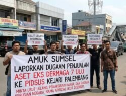 AMUK SUMSEL LAPORKAN DUGAAN PENJUALAN ASET EKS DERMAGA 7 ULU KE PIDSUS KEJARI PALEMBANG