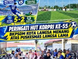 Peringati HUT KORPRI ke-55, BKPSDM Kota Langsa Raih Kemenangan atas Puskesmas Langsa Lama di Laga Minisoccer